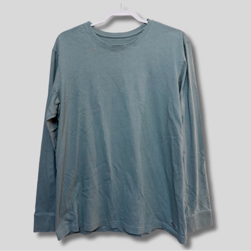 Life Is Good Men's Crusher Teal Long Sleeve Crewneck Shirt